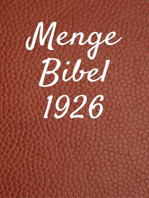 cover image of Menge Bibel 1926